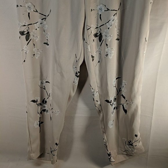 Dynamite Cream Floral Pants Pockets Elastic Waistband Womens Medium M Flowers - Picture 5 of 11